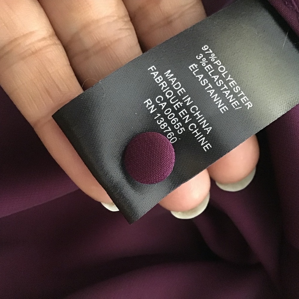 RW&Co. Gorgeous Plum Pussy Bow Sleeveless Blouse - Picture 5 of 6